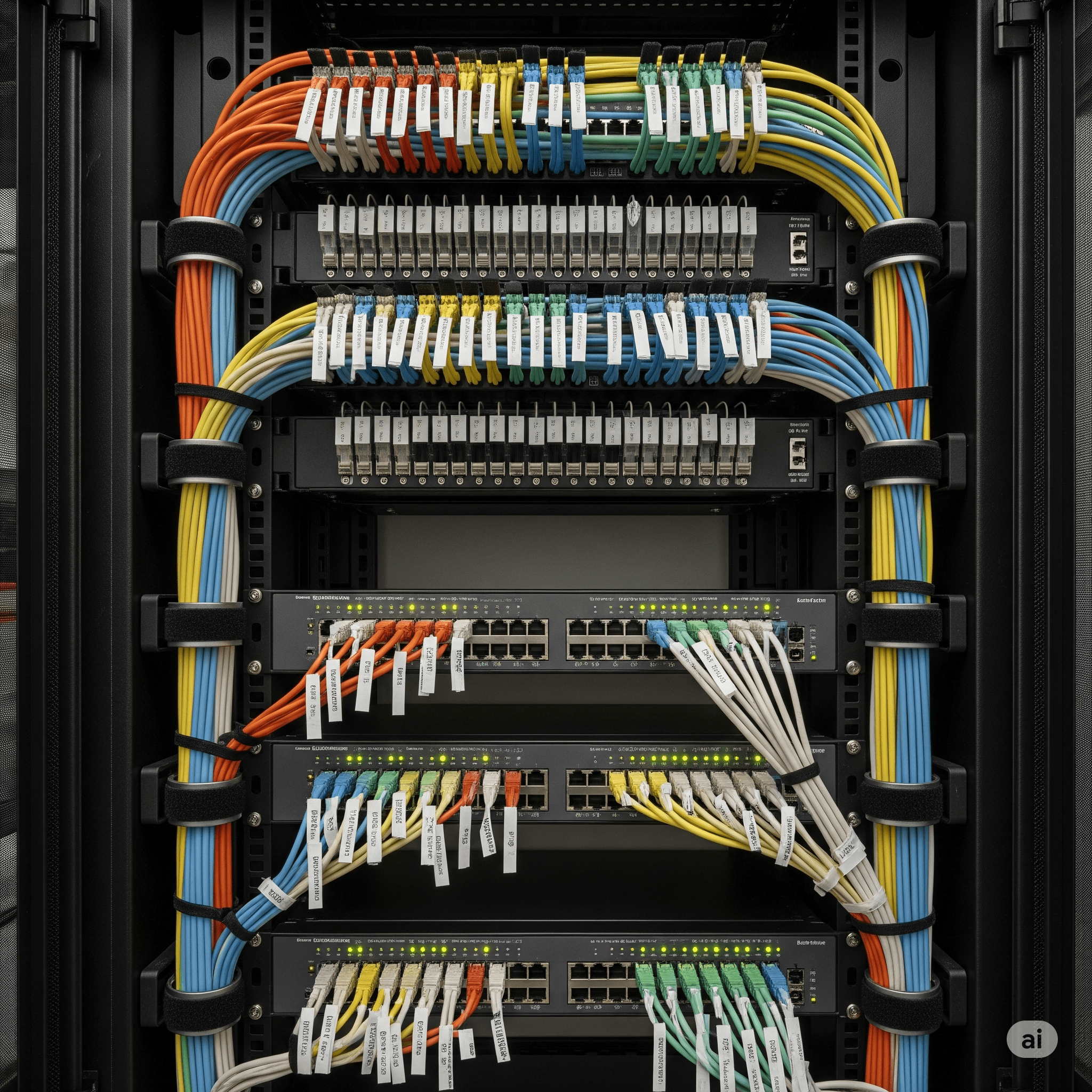 Clean network cable management and installation